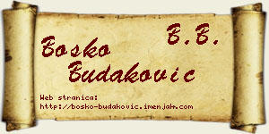 Boško Budaković vizit kartica